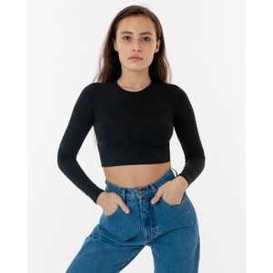 LA Apparel Garment Dye Long Sleeve Crop Top
